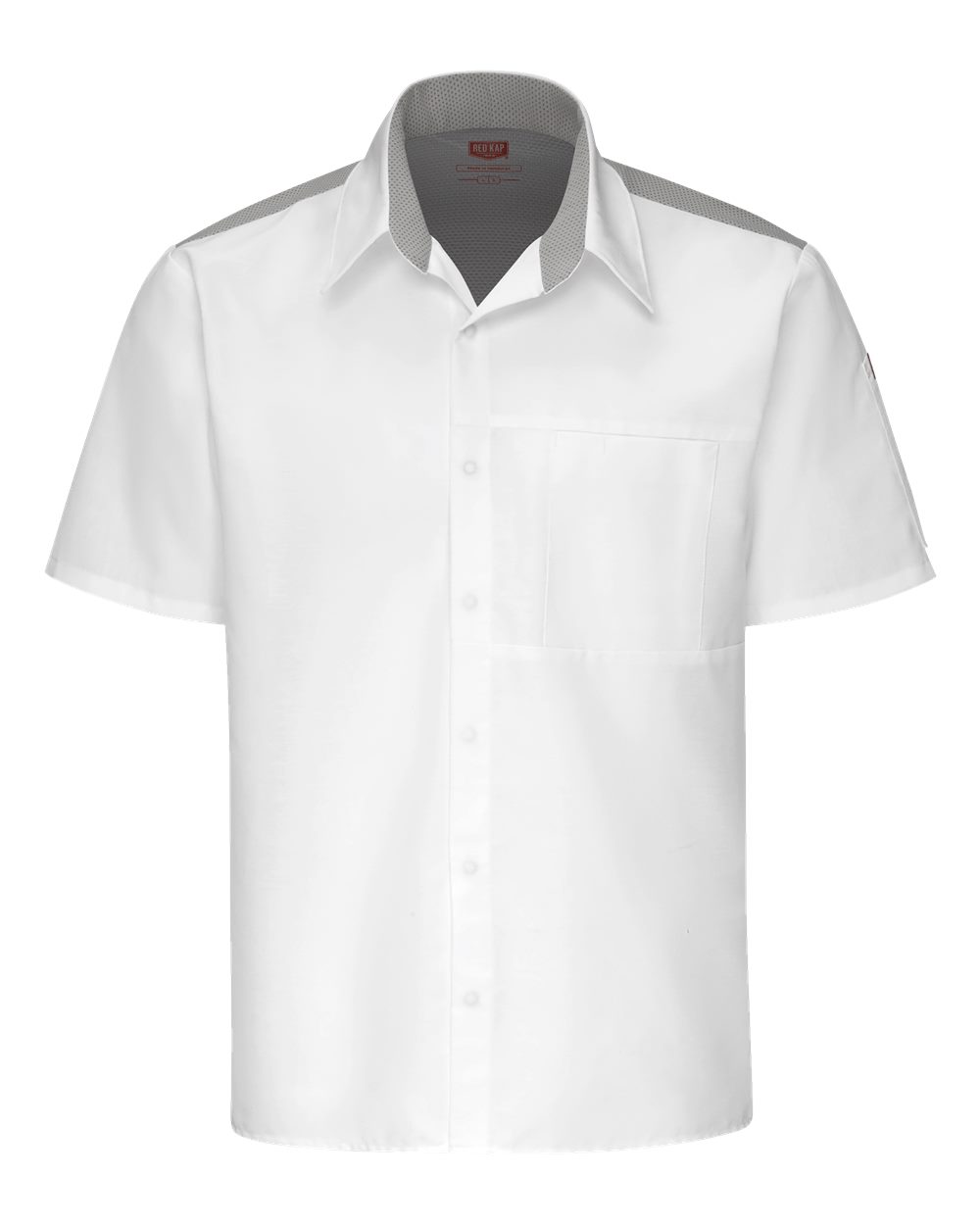 Chef Designs Poplin Airflow Cook Shirt with OilBlok. 502M - White/ Grey