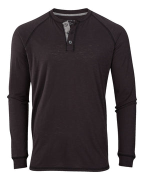 Boxercraft Unisex Henley Long Sleeve T-Shirt. BM3101 - Black