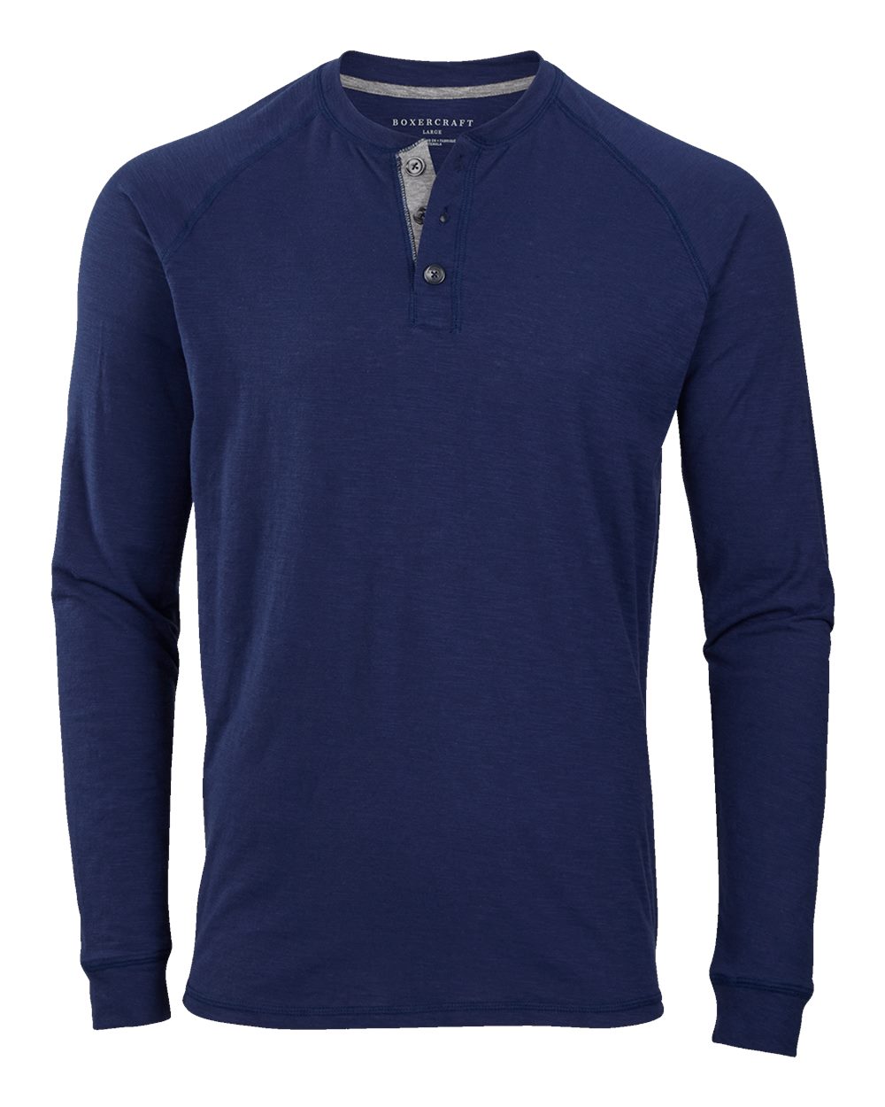 Boxercraft Unisex Henley Long Sleeve T-Shirt. BM3101 - Navy