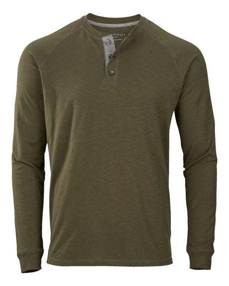 Boxercraft Unisex Henley Long Sleeve T-Shirt. BM3101 - Olive