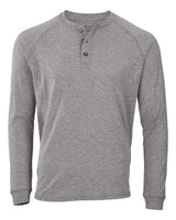 Boxercraft Unisex Henley Long Sleeve T-Shirt. BM3101 - Oxford Heather