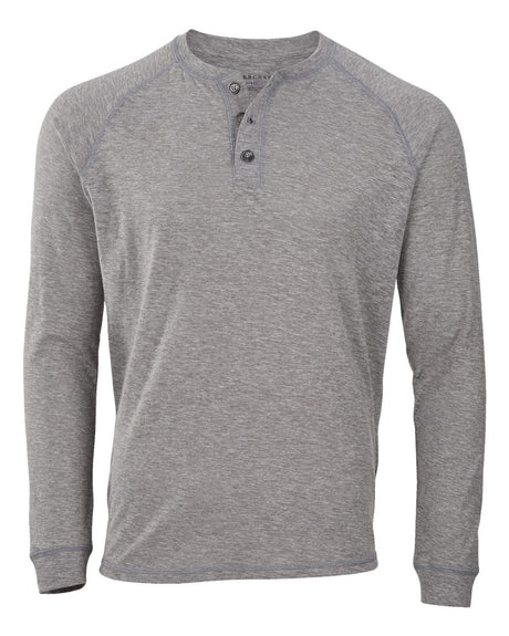 Boxercraft Unisex Henley Long Sleeve T-Shirt. BM3101 - Oxford Heather