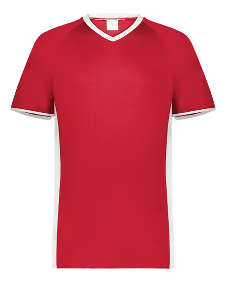 Augusta Sportswear Men's Cutter V-Neck Jersey. 6907 - Scarlet/ White