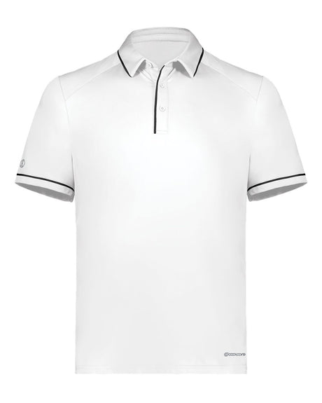 Holloway Men's CoolCore® Polo. 222518 - White/ Black