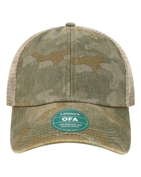 LEGACY Old Favorite Trucker Cap. OFA - Green Field Camo/ Java