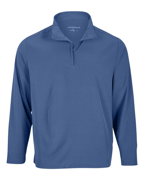 Boxercraft Men's Quarter-Zip Stretch Pullover. BM5206 - Indigo