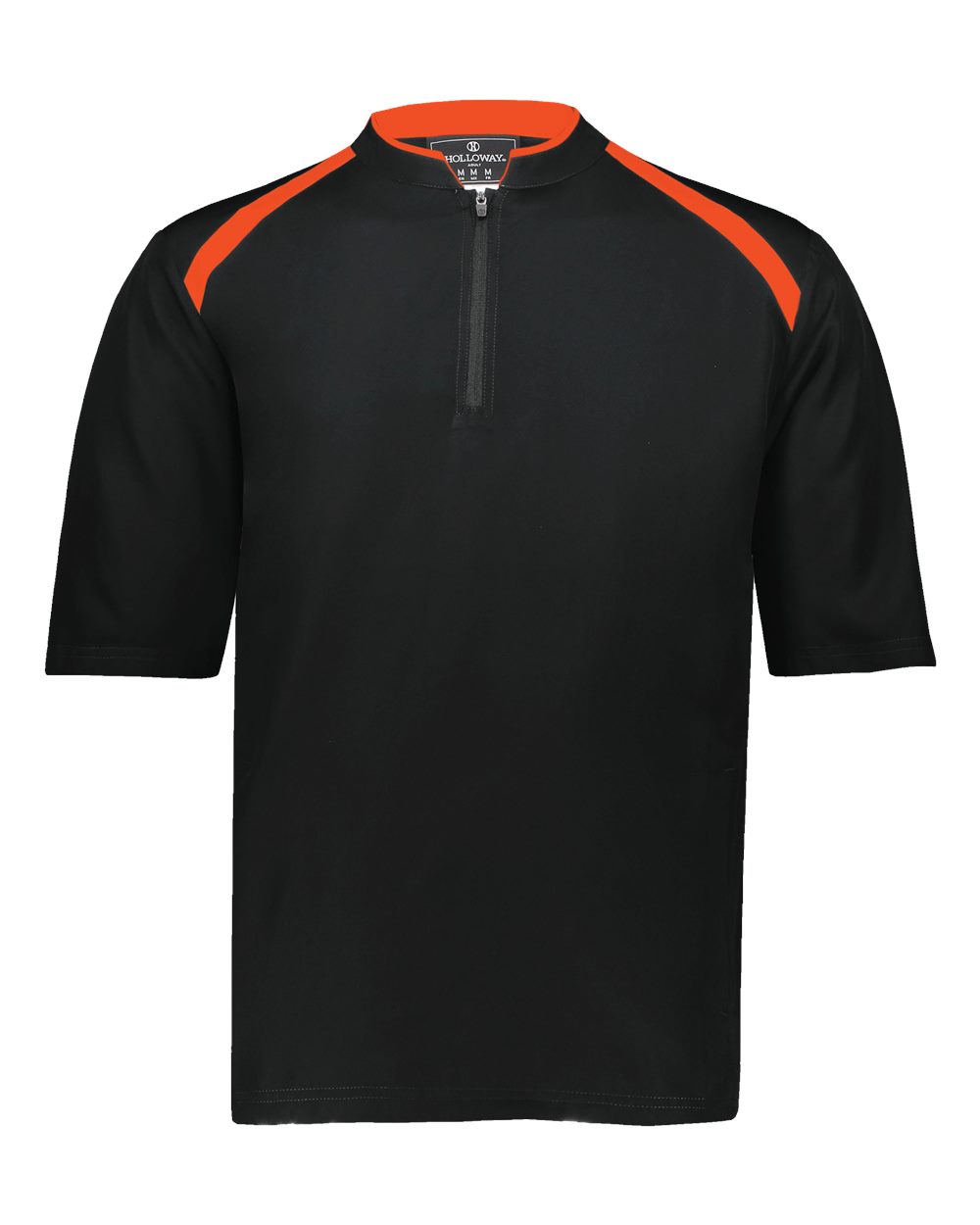 Holloway Men's Clubhouse Short Sleeve Quarter-Zip Pullover. 229581 - Black/ Orange