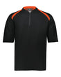 Holloway Men's Clubhouse Short Sleeve Quarter-Zip Pullover. 229581 - Black/ Orange