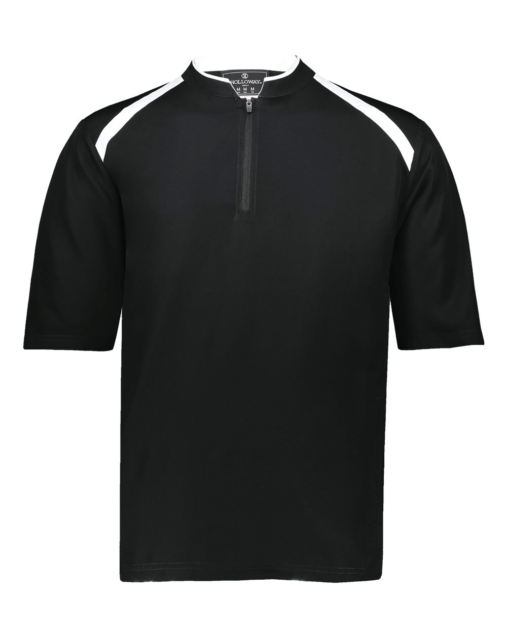 Holloway Men's Clubhouse Short Sleeve Quarter-Zip Pullover. 229581 - Black/ White