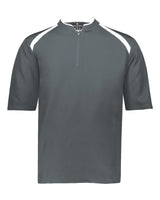 Holloway Men's Clubhouse Short Sleeve Quarter-Zip Pullover. 229581 - Graphite/ White