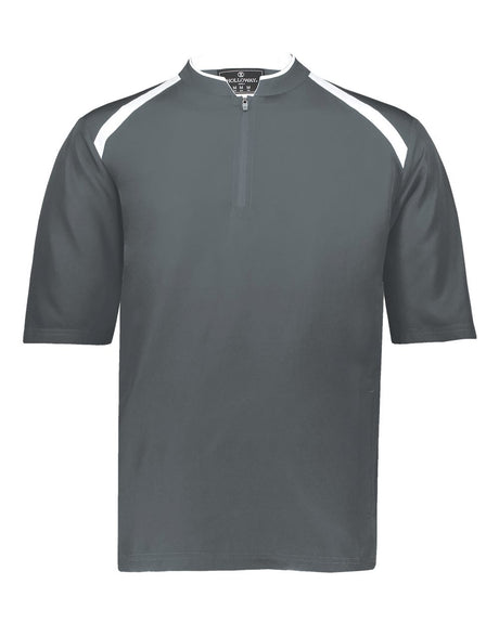 Holloway Men's Clubhouse Short Sleeve Quarter-Zip Pullover. 229581 - Graphite/ White