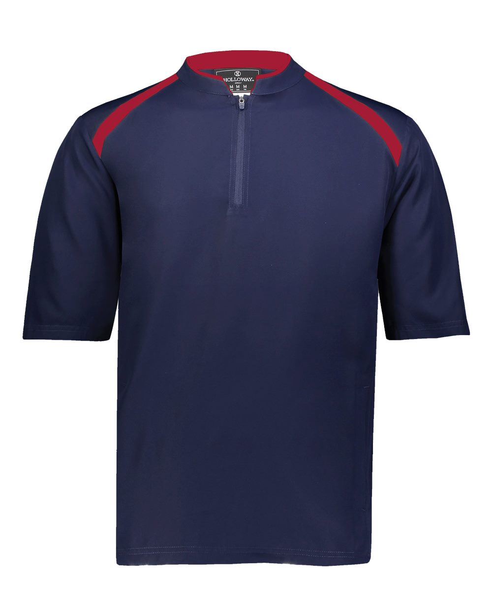 Holloway Men's Clubhouse Short Sleeve Quarter-Zip Pullover. 229581 - Navy/ Scarlet