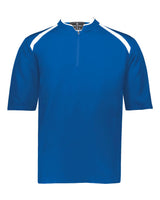 Holloway Men's Clubhouse Short Sleeve Quarter-Zip Pullover. 229581 - Royal/ White