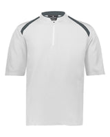 Holloway Men's Clubhouse Short Sleeve Quarter-Zip Pullover. 229581 - White/ Graphite
