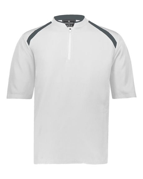 Holloway Men's Clubhouse Short Sleeve Quarter-Zip Pullover. 229581 - White/ Graphite