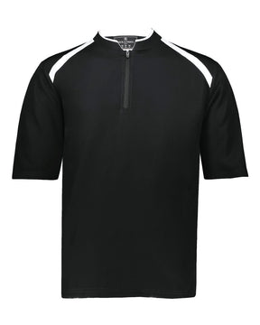 Holloway Youth Clubhouse Short Sleeve Quarter-Zip Pullover. 229681 - Black/ White