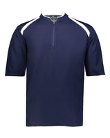 Holloway Youth Clubhouse Short Sleeve Quarter-Zip Pullover. 229681 - Navy/ White