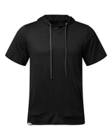 Holloway Men's Eco Revive™ Ventura Soft Knit Short Sleeve Hooded Sweatshirt. 222505 - Black
