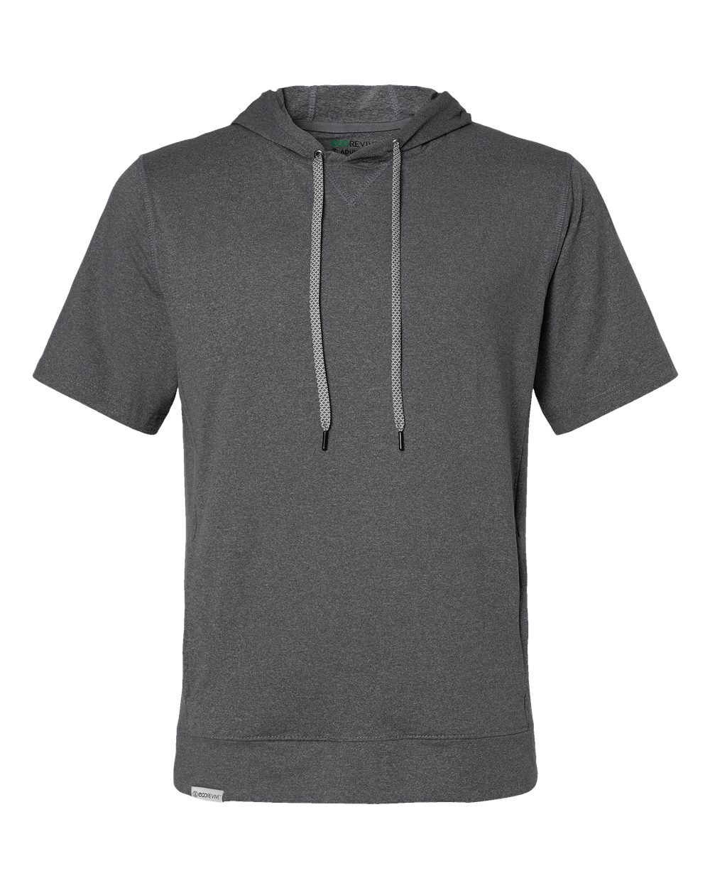 Holloway Men's Eco Revive™ Ventura Soft Knit Short Sleeve Hooded Sweatshirt. 222505 - Carbon Heather