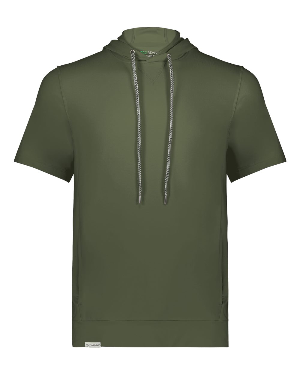 Holloway Men's Eco Revive™ Ventura Soft Knit Short Sleeve Hooded Sweatshirt. 222505 - Olive