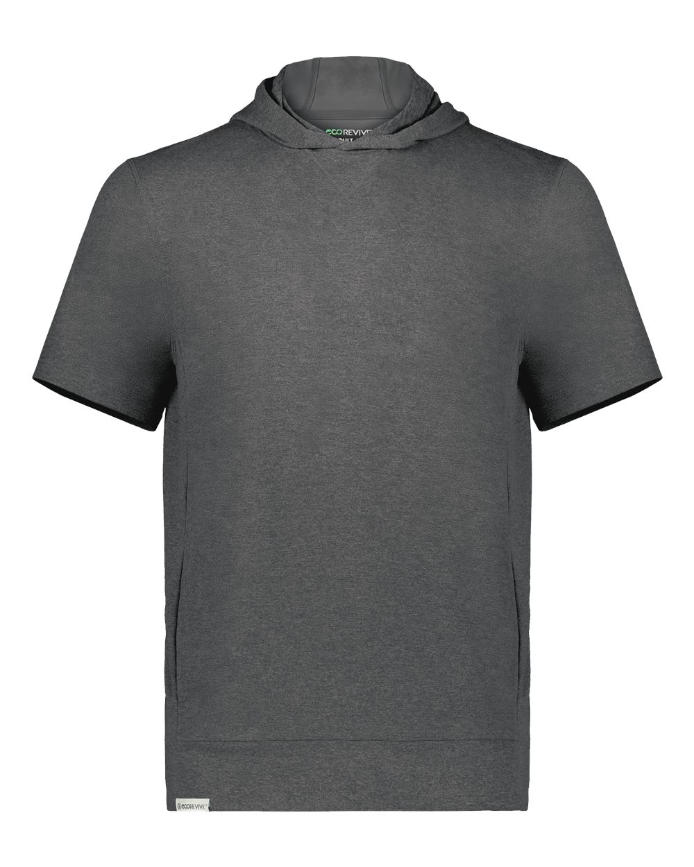 Holloway Youth Eco Revive™ Ventura Soft Knit Short Sleeve Hooded Sweatshirt. 222605 - Carbon Heather