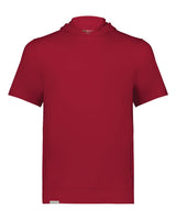 Holloway Youth Eco Revive™ Ventura Soft Knit Short Sleeve Hooded Sweatshirt. 222605 - Scarlet