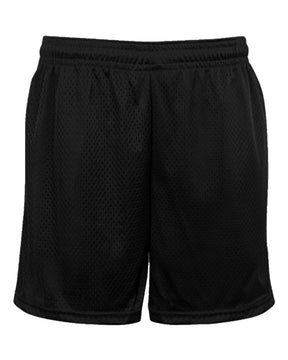 Badger Unisex Tricot Mesh 5" Shorts. 7225 - Black