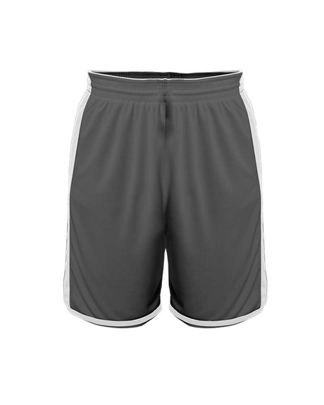 Alleson Athletic Youth Crossover Reversible Shorts. 590PSPY - Charcoal/ White