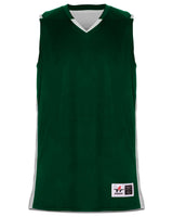 Alleson Athletic Men's Crossover Reversible Jersey. 590RSP - Forest/ White