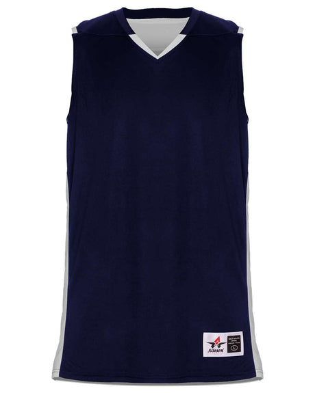 Alleson Athletic Men's Crossover Reversible Jersey. 590RSP - Navy/ White