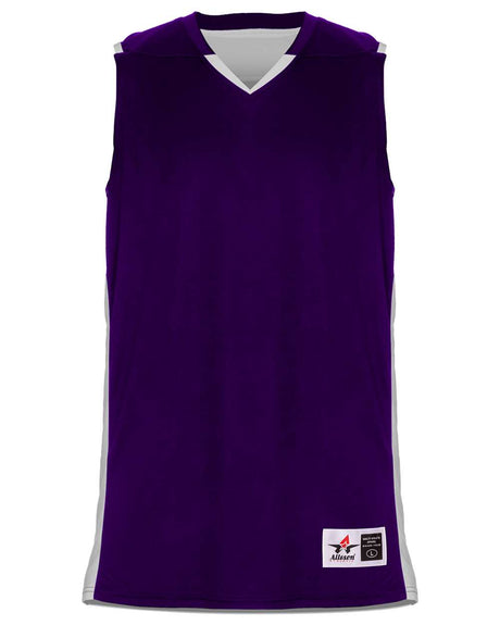 Alleson Athletic Men's Crossover Reversible Jersey. 590RSP - Purple/ White