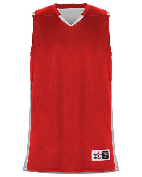 Alleson Athletic Men's Crossover Reversible Jersey. 590RSP - Red/ White