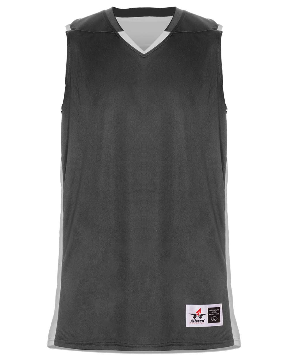 Alleson Athletic Youth Crossover Reversible Jersey. 590RSPY - Charcoal/ White