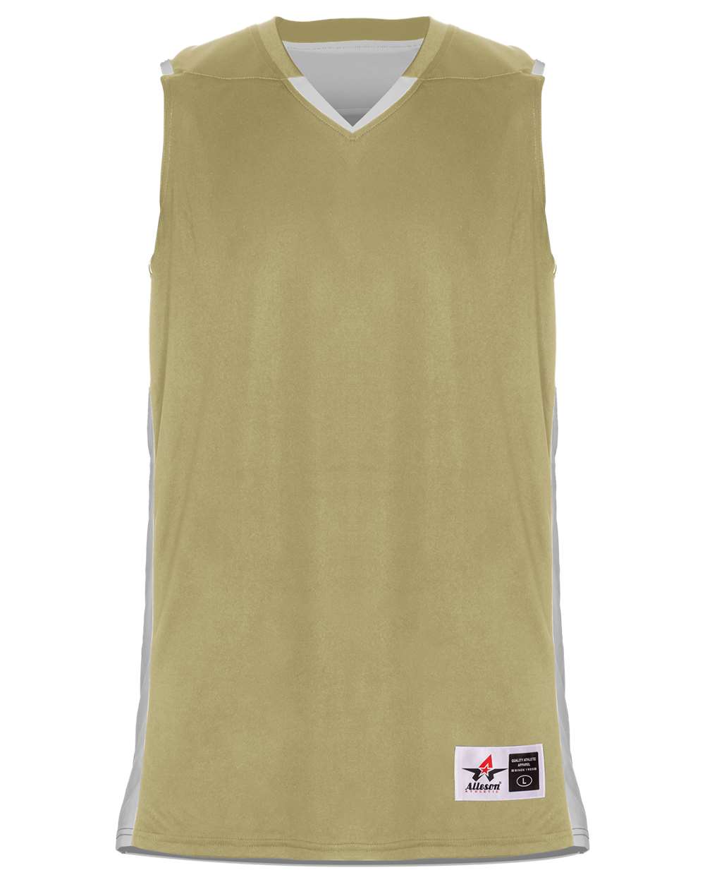 Alleson Athletic Youth Crossover Reversible Jersey. 590RSPY - Vegas Gold/ White