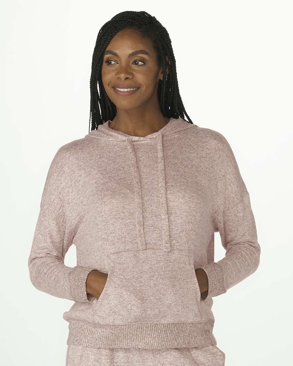 Boxercraft Women's Cuddle Fleece Hooded Sweatshirt. BW1501 - Espresso Heather