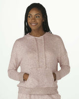 Boxercraft Women's Cuddle Fleece Hooded Sweatshirt. BW1501 - Espresso Heather
