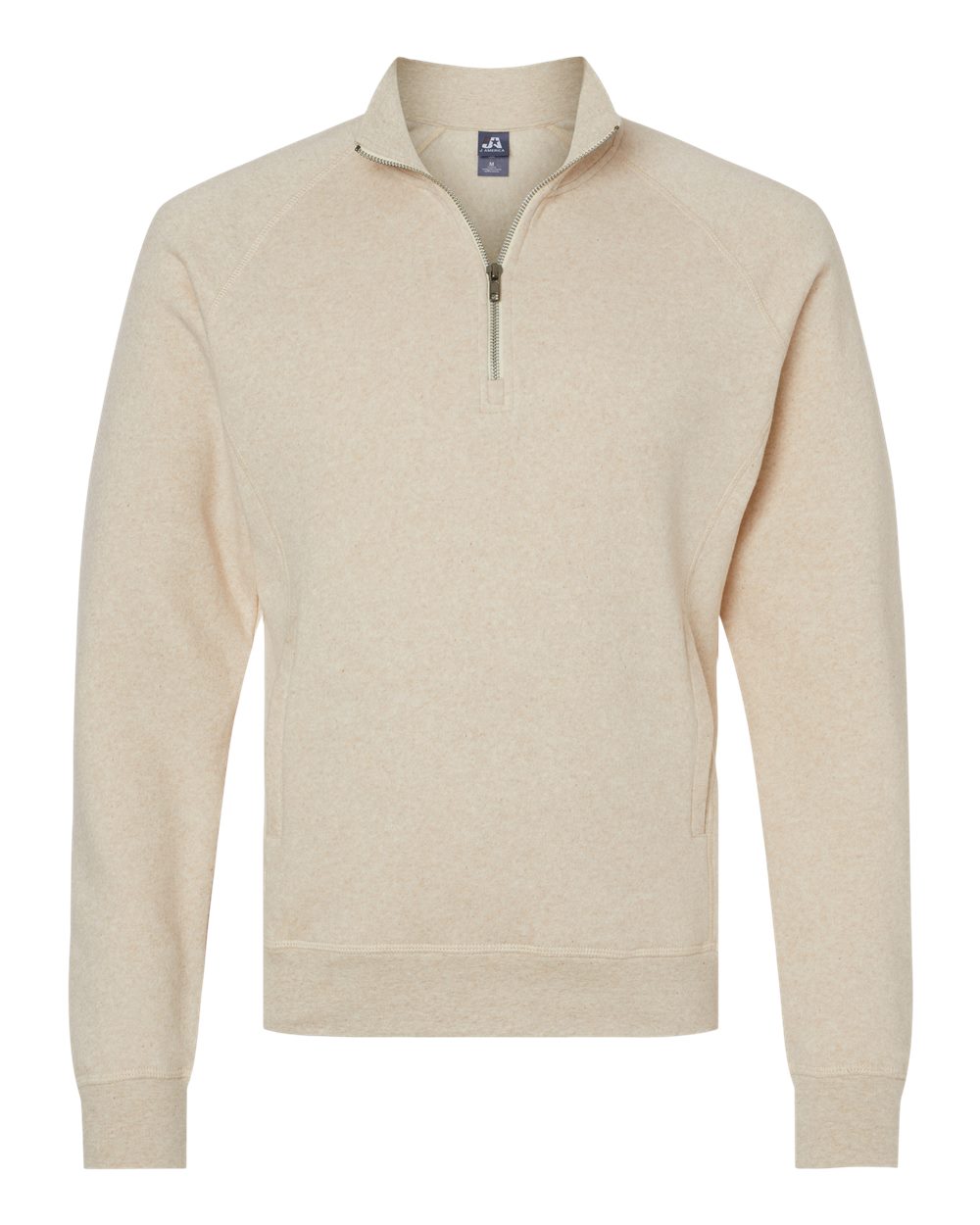 J. America Men's Triblend Quarter-Zip Sweatshirt. 8869 - Oatmeal Triblend