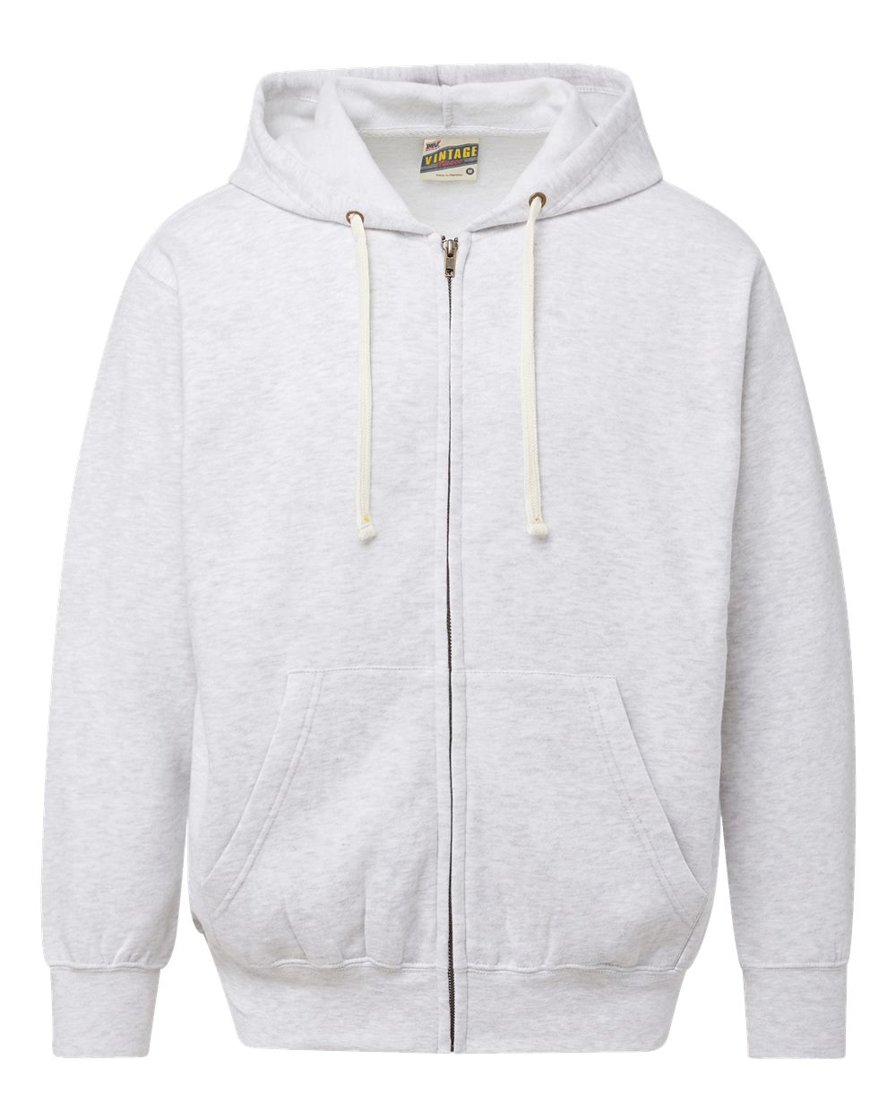MV Sport Unisex Vintage Fleece Full-Zip Hooded Sweatshirt. 22132 - Ash