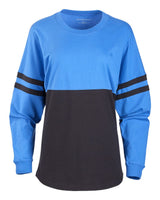 Boxercraft Women's Pom Pom Long Sleeve Jersey T-Shirt. BW3514 - Collegiate Blue/ Blue/ Black
