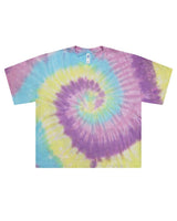 Colortone Women's Tie-Dyed Crop T-Shirt. 1050 - Jellybean