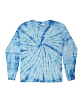Colortone Unisex Tie-Dyed Long Sleeve T-Shirt. 2000 - Spider Baby Blue