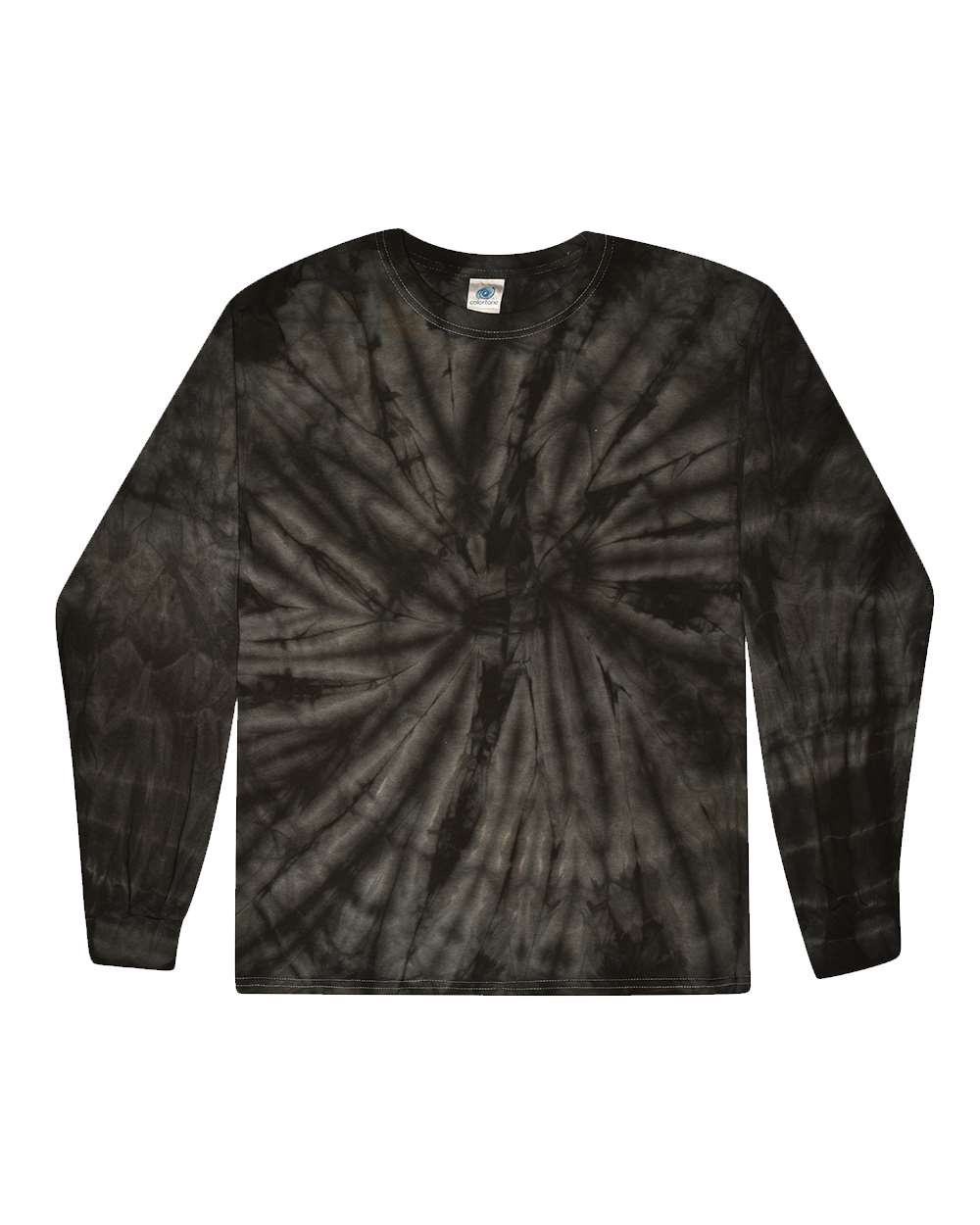 Colortone Unisex Tie-Dyed Long Sleeve T-Shirt. 2000 - Spider Black