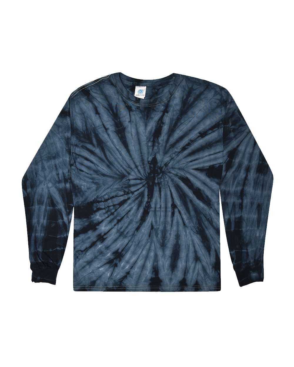 Colortone Unisex Tie-Dyed Long Sleeve T-Shirt. 2000 - Spider Navy