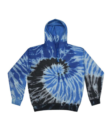 Colortone Unisex Tie-Dyed Cloud Inside-Out Fleece Hooded Sweatshirt. 8600 - Blue Ocean