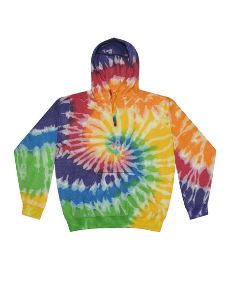 Colortone Unisex Tie-Dyed Cloud Inside-Out Fleece Hooded Sweatshirt. 8600 - Prism