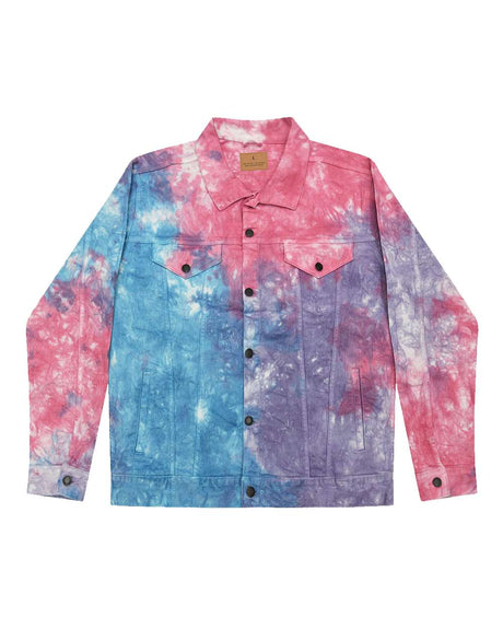 Colortone Unisex Tie-Dyed Denim Jacket. 9050 - Cotton Candy