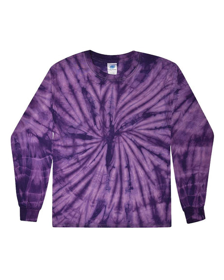 Colortone Youth Tie-Dyed Long Sleeve T-Shirt. 2000Y - Spider Purple