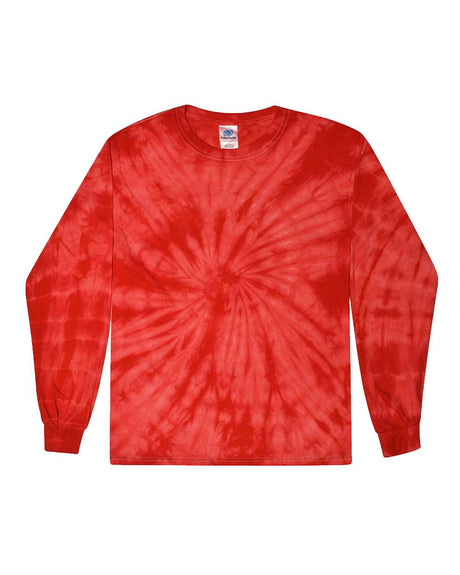 Colortone Youth Tie-Dyed Long Sleeve T-Shirt. 2000Y - Spider Red