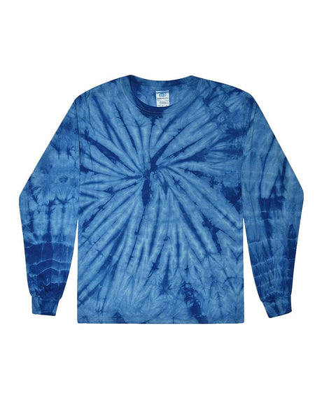 Colortone Youth Tie-Dyed Long Sleeve T-Shirt. 2000Y - Spider Royal