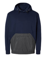 MV Sport Unisex Mixed Media Hooded Sweatshirt. 23112 - Navy/ Charcoal